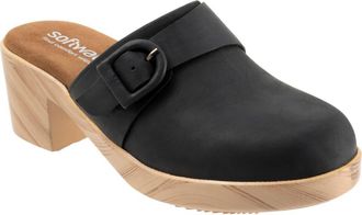 Softwalk Ferrara Platform Mule in Black Oily at Nordstrom, Size 10.5