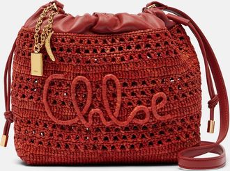 Chlo&eacute; Chlo&eacute; Summer Banana Mini raffia shoulder bag
