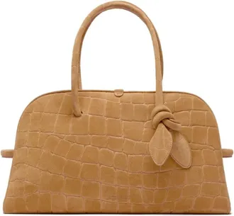 Jacquemus Handbags, female, Brown, Size: ONE SIZE Brown Croc Effect Top Handle Bag