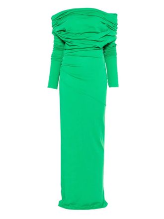 Entire studios Bound off-shoulder maxi-jurk - Groen