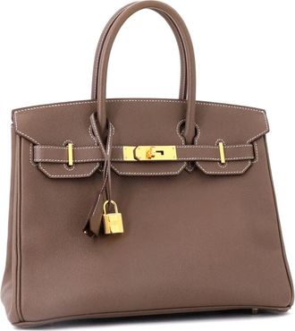 Herm&egrave;s Borsa a tracolla Birkin in pelle Epsom 30 - Grigio