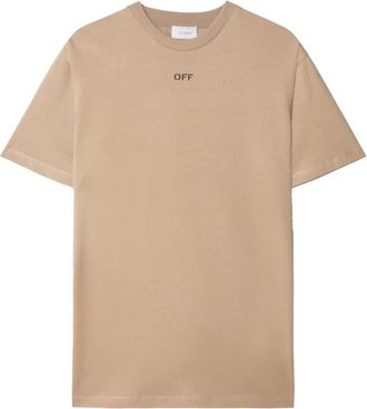 Off-white Off Stitch Slim T-Shirt - Heren - T-shirts - Beige - XL - Katoen - Tops