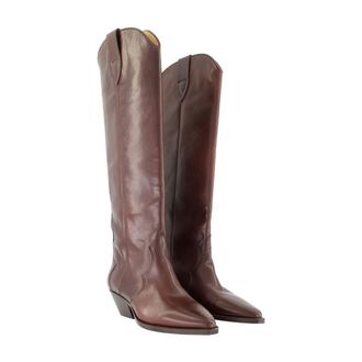 Isabel Marant Womens Denvee Boots Burgundy Cowhide