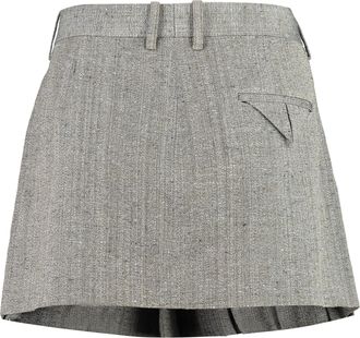 Bottega Veneta Womens Pleated Skirt Brown Viscose