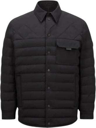 Moncler Zwarte donsjack met stretch - Heren - Zomerjassen - Zwart - 3XL - Polyester - Jassen