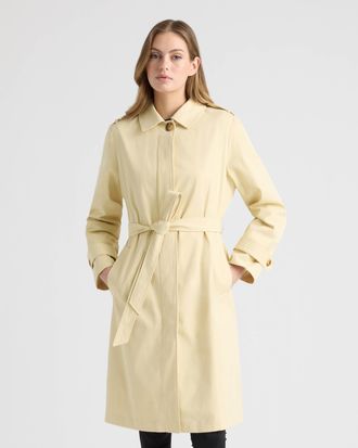 Ellen Tracy Womens Double Breasted Trench Coat