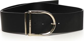 Pinko Cheyenne Leren Riem in Wit - Dames - Riemen - Zwart - M - Accessoires