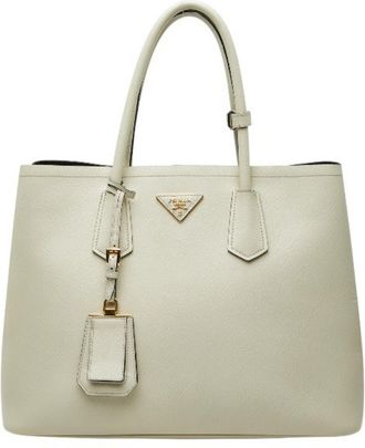 Prada Ivory White Ivory Handbag Tote Bag (Pre-Owned)