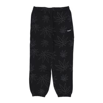 HUF Sweatpants, male, Black, XL, Black Fleece Tracksuit Trousers