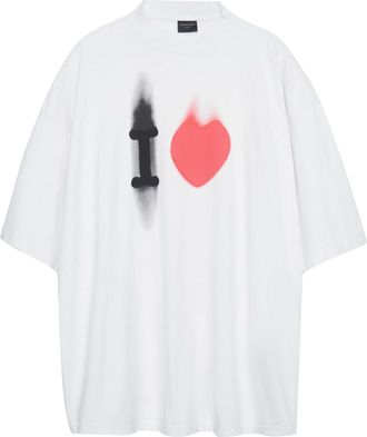 Balenciaga I Love T-shirt Large Fit White 744439TOVH39081