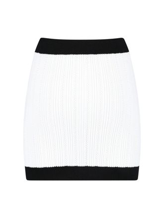 Balmain Womens Skirts White Viscose