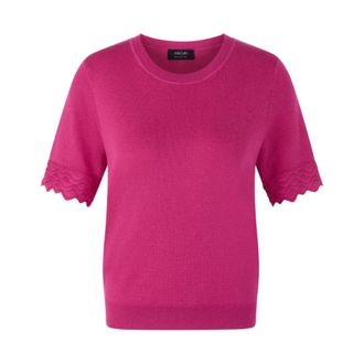Marc Cain Truien & Vesten, Dames, Paars, M, Wol, Trui met ronde hals, korte mouwen