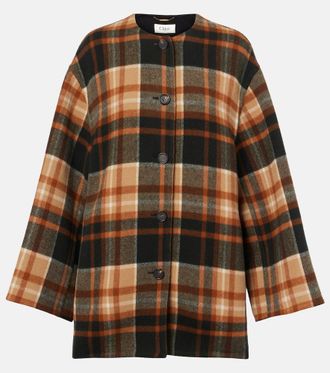 Chlo&eacute; Chlo&eacute; Checked wool and silk coat