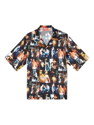 Diesel x Tom of Finland Foundation graphic-print shirt - unisex - Viscose - 46 - Black