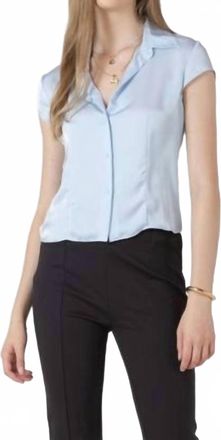 Dex Clothing Button Front Tee Shirt In Fresh Sky