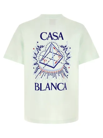 Casablanca Celestial Pyramid Flock-Printed T-shirt - Mint