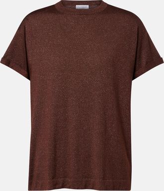 Brunello Cucinelli Cashmere and silk-blend lame sweater