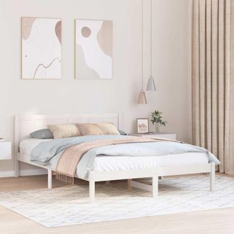 vidaXL Vidaxl - Estructura De Cama Blanco 160 X 200 Cm Madera Maciza De Pino