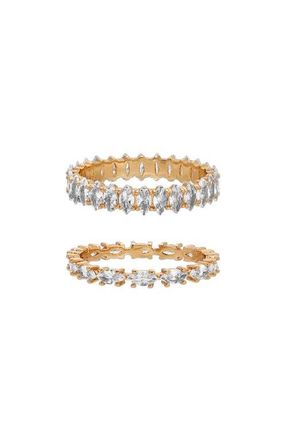 Ettika Dainty Marquise Set of 2 Stacking Rings in Gold at Nordstrom, Size 6