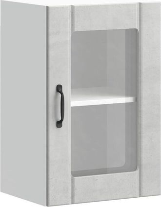 vidaXL Vidaxl - Kitchen Wall Cabinet with Glass Door Lucca Concrete Grey