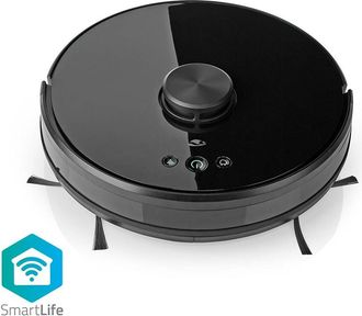 Nedis Robot Aspirador Smartlife Navegaci&oacute;n L&aacute;ser Wi-fi Dep&oacute;sito De 0,6 L Carga Autom&aacute;tica Tiempo M&aacute;ximo De Funcionamiento: 2 H Negro Android / Ios