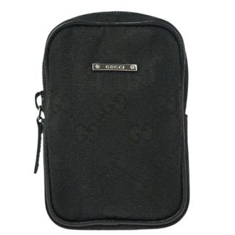 Gucci Vintage, unisex, Zwart, ONE Size, Pre-owned Canvas Home-Office Mini Tas