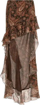 Andamane Brown Viscose Mini Womens Skirt