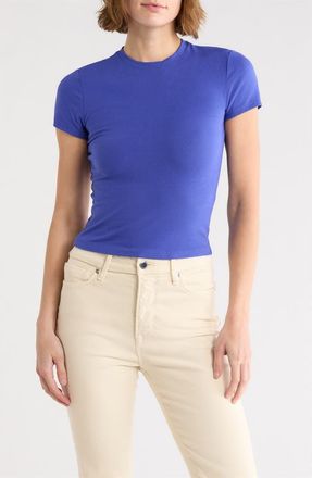 Good American Super Stretch Baby Tee in Capri Blue004 at Nordstrom Rack, Size X-Small