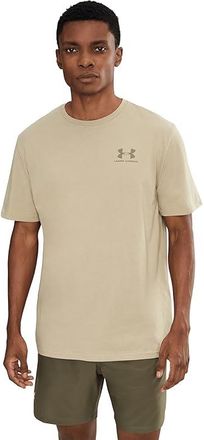 Under Armour Sportstyle Left Chest Short Sleeve Mens Clothing City Khaki/Taupe Dusk : LG, Cotton/Polyester