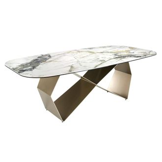 Angel Cerd&aacute; Rectangular Dining Table White Porcelain Marble Top