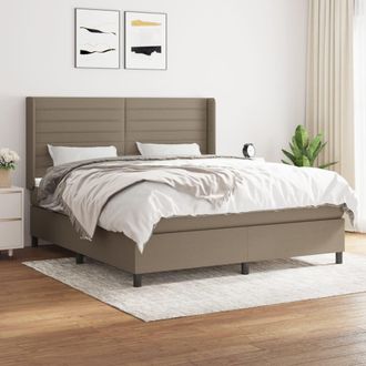 vidaXL Vidaxl - Cama Box Spring Con Colch&oacute;n Tela Gris Taupe 160x200 Cm