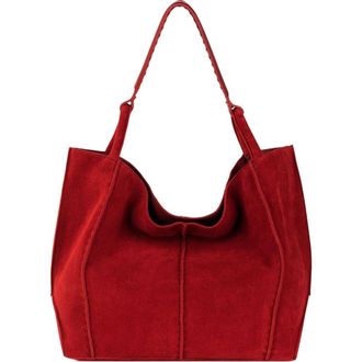 The Sak Los Feliz Large Tote Leather Bag in Scarlet Suede at Nordstrom