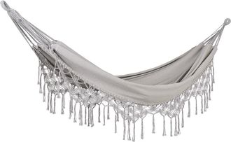 Beliani Hamaca algodón gris claro