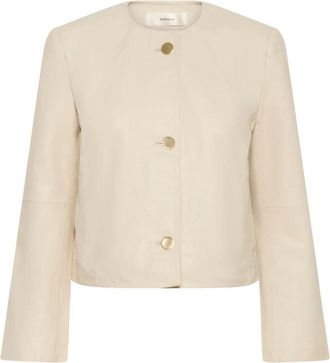 Inwear Corah IW Jacket - Dames - Leren en Su&egrave;de Jassen - Beige - S - Leer - Jassen