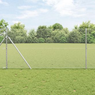 Berkfield Home Hexagon Fence 1.4x50 m Galvanised Steel in Silver