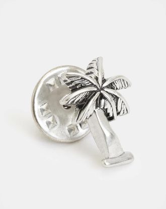 AllSaints Sterling Silver Palm Tree Sterling Silver Pin, Size: One Size
