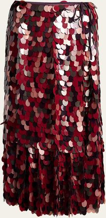 Dries Van Noten Sprity Sequined Midi Wrap Skirt