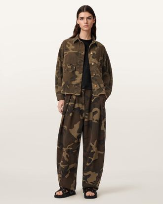 AllSaints Hettie Oversized Camo Shacket