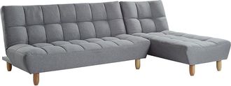 VENTE-UNIQUE.COM Sof&aacute; cama poli&eacute;ster 4 plazas gris 182x165cm