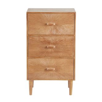 Maisons du monde Cajonera peque&ntilde;a marr&oacute;n con 3 cajones