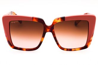 Ferragamo SF1060S Oversized Square Acetate Sunglasses - Brown