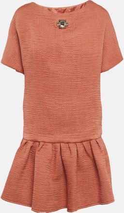 Elisabetta Franchi Pink Seersucker Peplum Top
