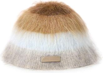 Ami Gestreepte wollen mix hoed - Dames - Hoeden - Bruin - 58 CM - Wol - Accessoires