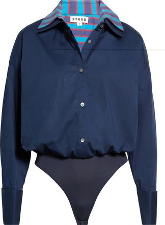 Staud Uptown Bodysuit in Navy/potter Stripe at Nordstrom, Size X-Small