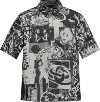 Casablanca Denim Shirt - Heren - Spijkeroverhemden - Grijs - M - Denim - Overhemden