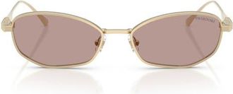 Swarovski 55mm Pillow Sunglasses in Pale Gold /Light Purple Brown at Nordstrom