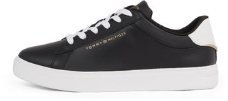 Tommy Hilfiger Womens Essential Low Top Court Trainers, Black (Black), 6.5