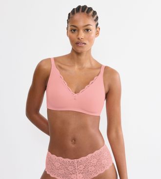 Triumph Minimizer-BH TRIUMPH Amourette N01, Damen, Gr. 100, Cup D, cherry rose, Microtouch, Obermaterial: 75% Polyamid, 25% Elasthan, BHs Minimizer-BH, mit Sp