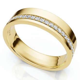 Pompeii3 Mens Diamond Wedding Ring High Polished 14k Gold or Platinum Lab Grown