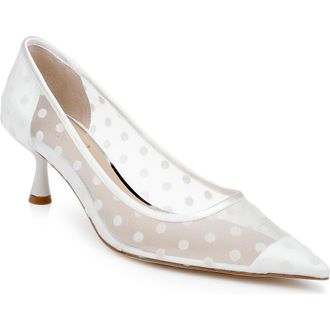 Badgley Mischka Elena Pointed Cap Toe Pump in Ivory Satin at Nordstrom Rack, Size 9.5